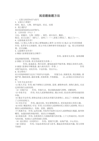 阅读题做题方法
