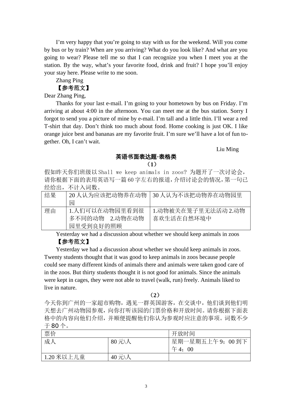英语书面表达题型分析_第3页