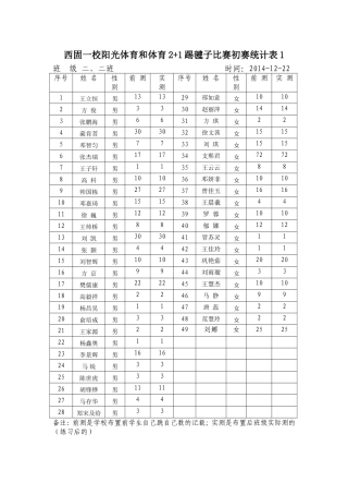 西固一校阳光体育踢毽子12班