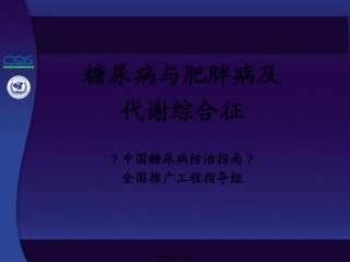 中国糖尿病防治指南第04讲