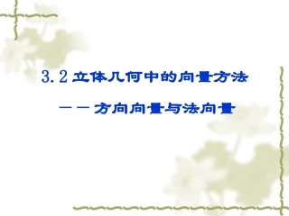 立体几何中的向量方法方向向量与法向量