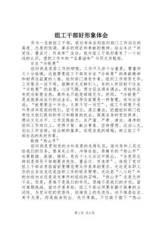 组工干部好形象体会