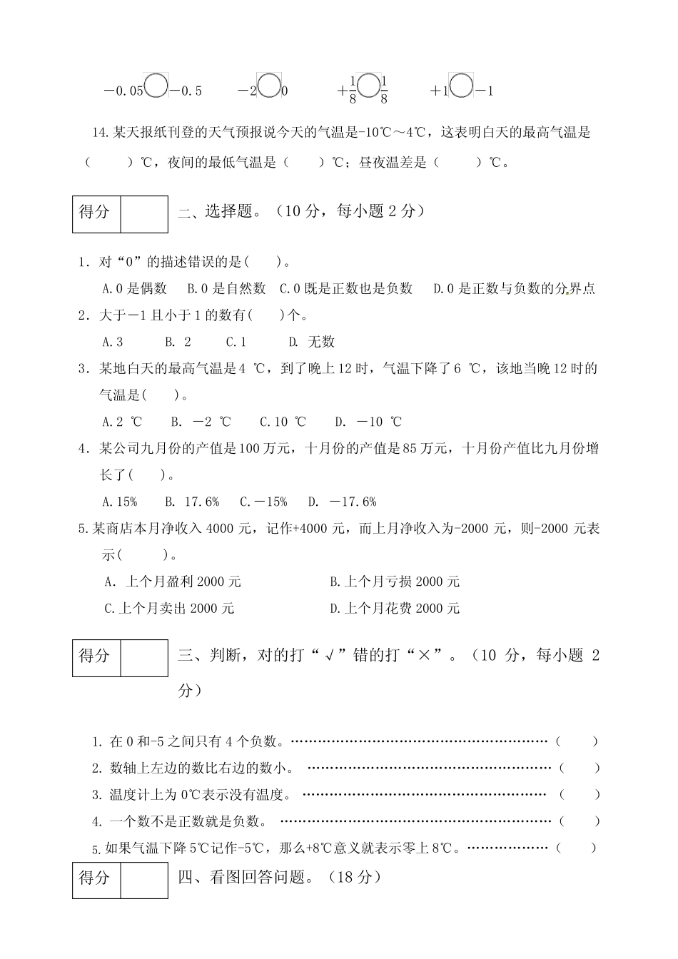 人教课标版六年级数学下册单元测试卷附答案(全册) _第2页