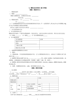 燃料及其利用复习学案