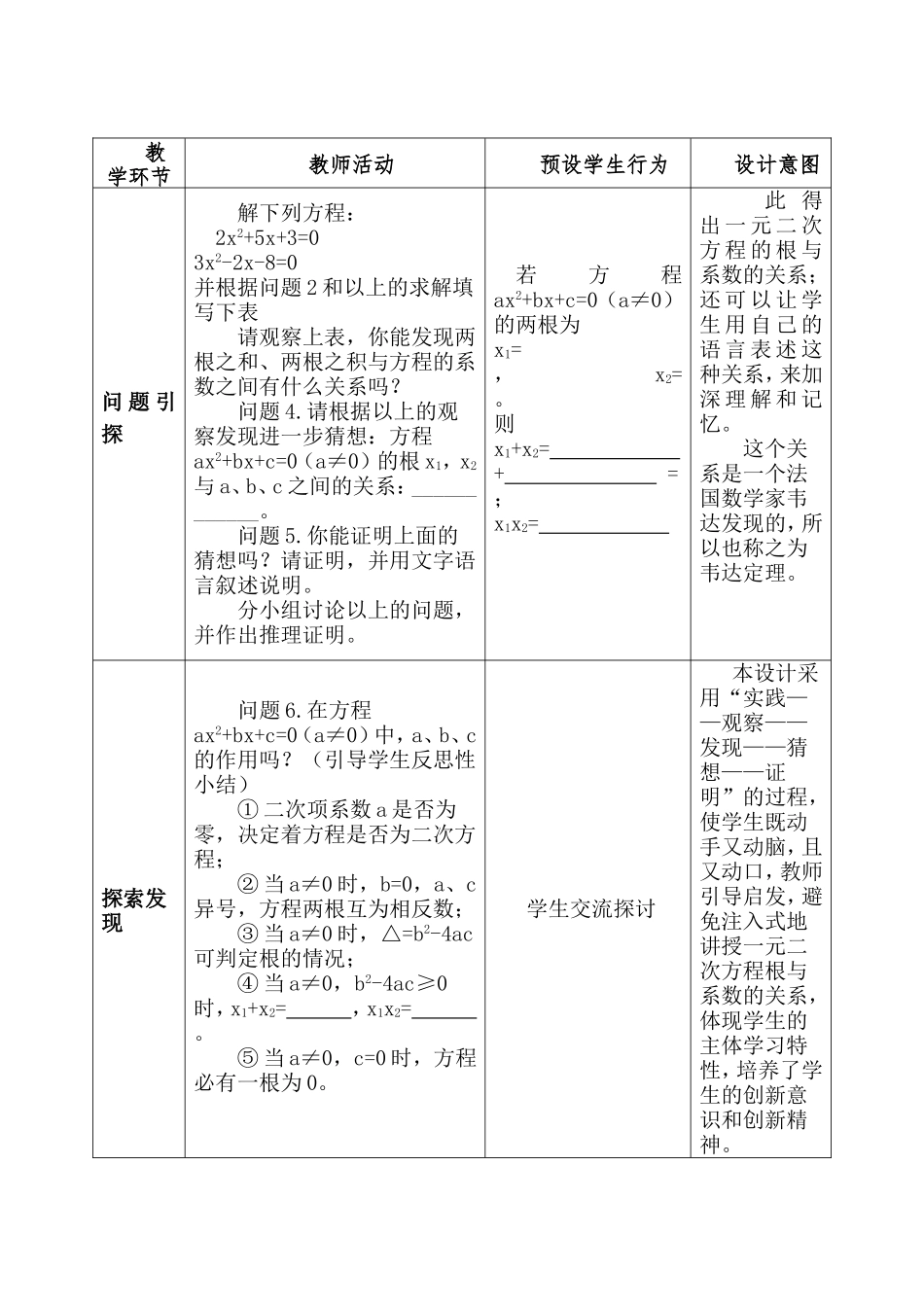 一元二次方程教学设计（张艳芬）_第2页