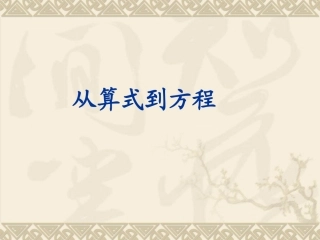 从算式到方程(1)