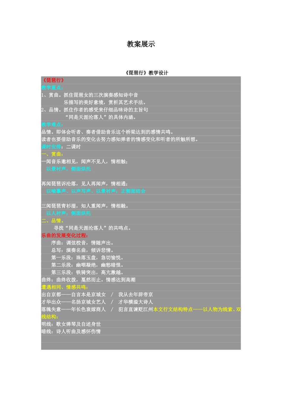 琵琶行教学设计_第1页