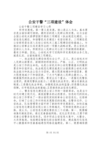 公安干警“三项建设”体会