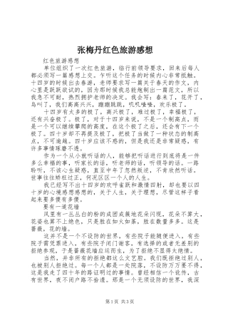 张梅丹红色旅游感想