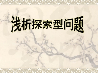 浅析开放探索型问题