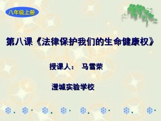 法律保护我们的生命健康权