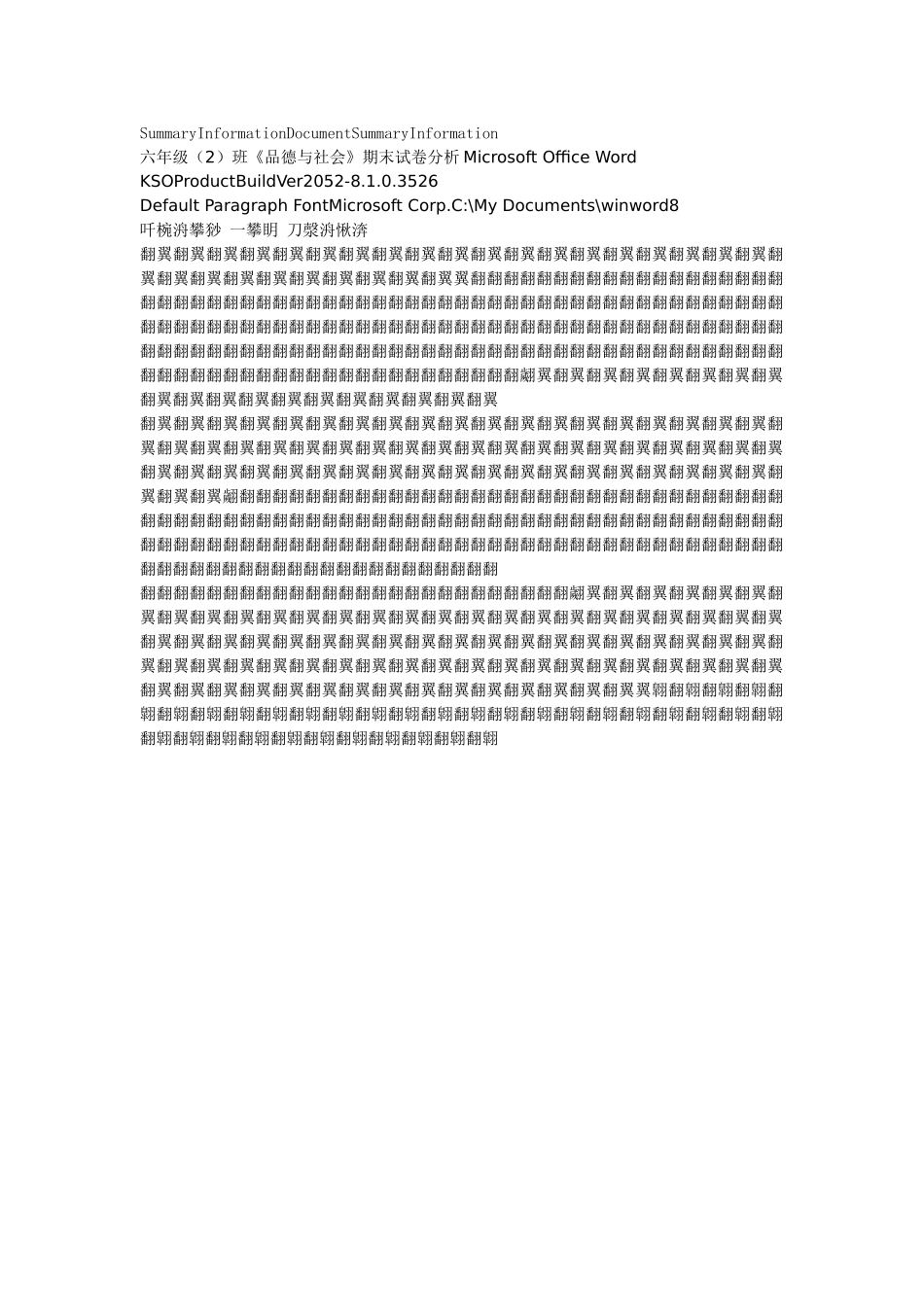 六（2）班品德与社会期末试卷分析_SAL_第2页