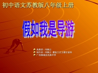 假如我是导游《美丽柳州》
