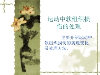 运动中软组织损伤的处理