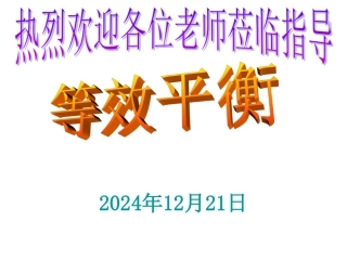 [名校联盟]四川省金阳中学高中化学选修四《等效平衡》课件