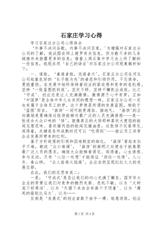 石家庄学习心得