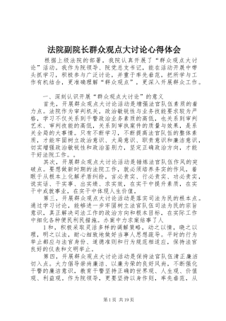 法院副院长群众观点大讨论心得体会