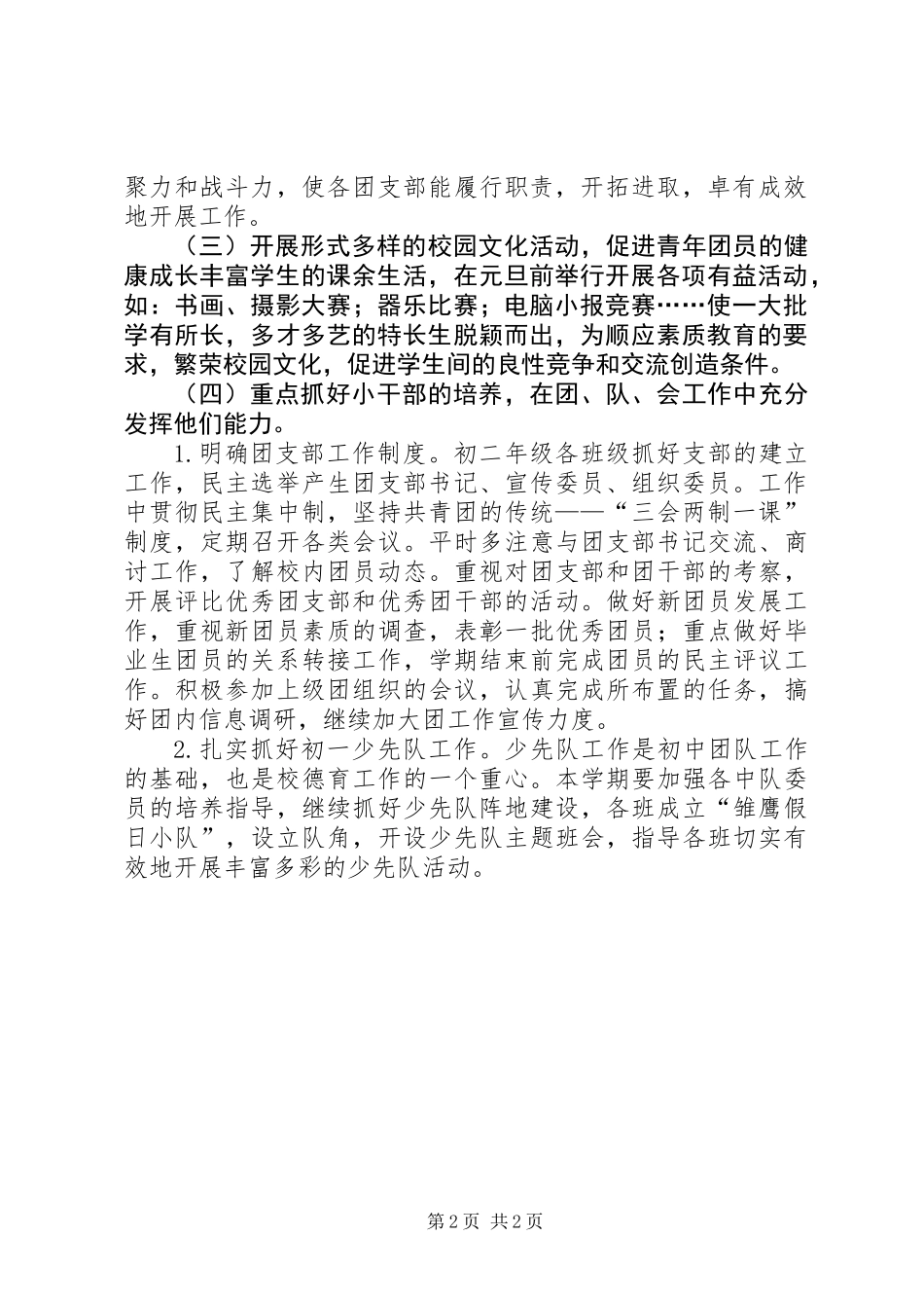 “团支部书记计划”个人工作计划_第2页