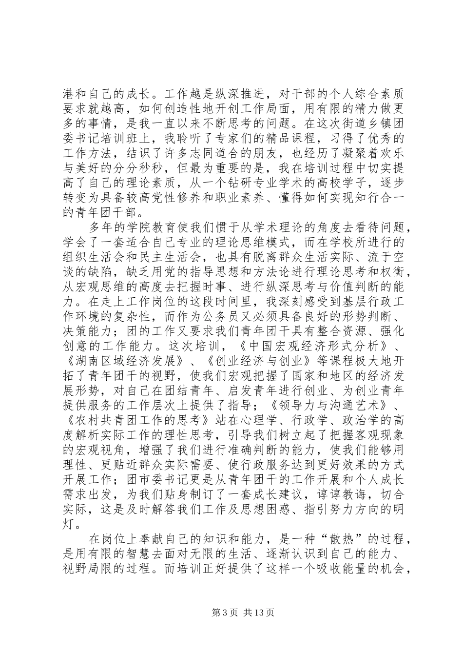 乡镇团委书记学习心得_第3页