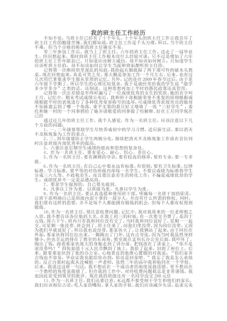 我的班主任工作经历