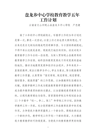 卢忠健五年规划