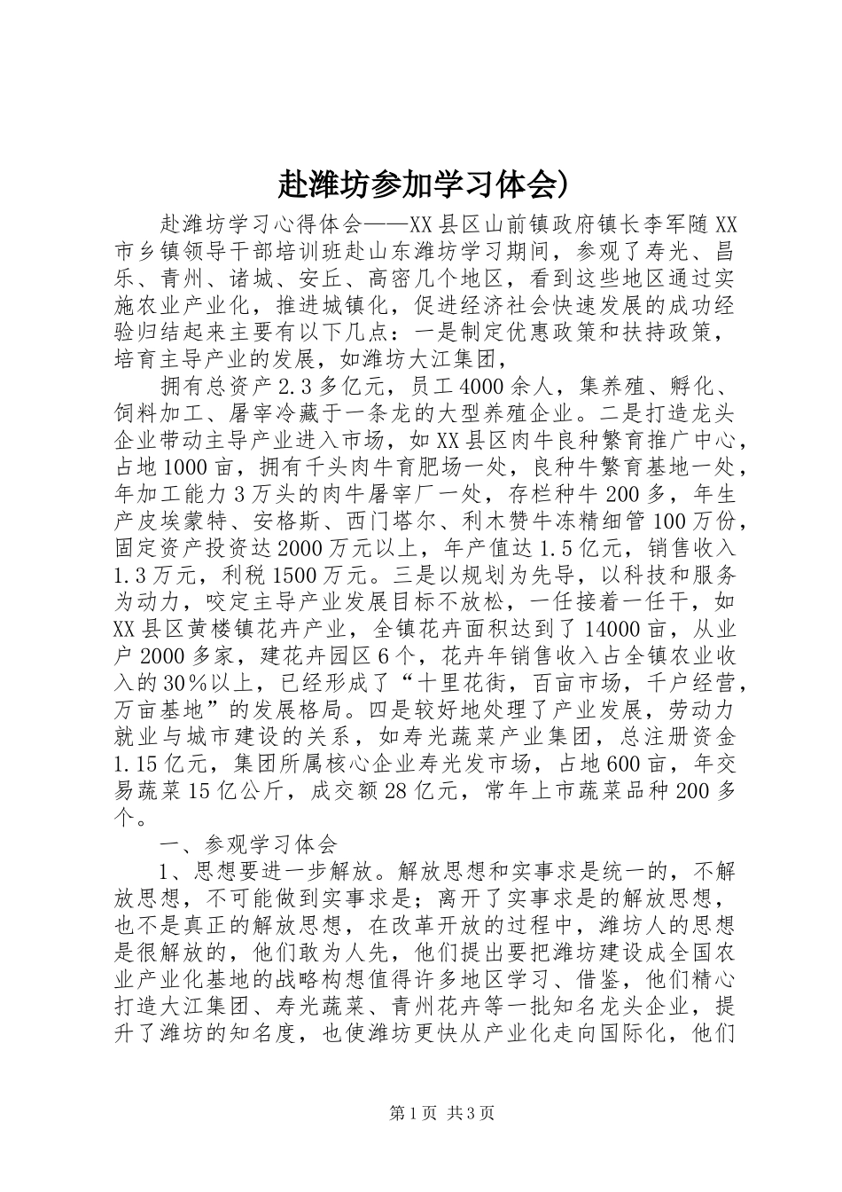 赴潍坊参加学习体会)_第1页