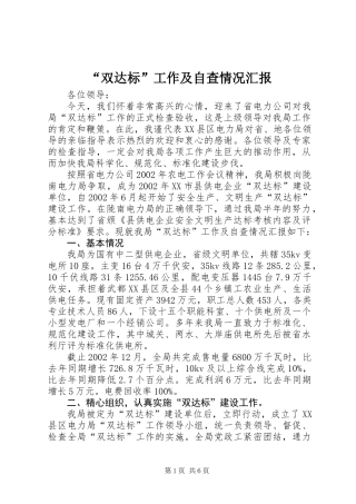 “双达标”工作及自查情况汇报 (2)