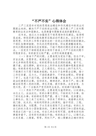 “不严不实”心得体会