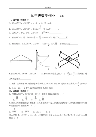 解直角三角形综合作业[1]