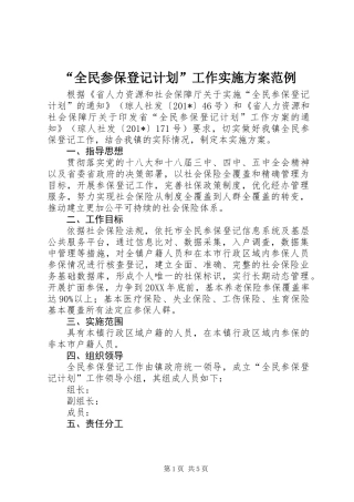 “全民参保登记计划”工作实施方案范例
