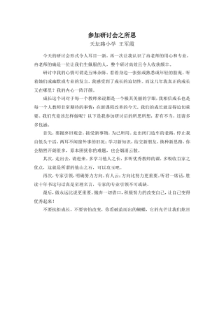 参加研讨会之所思