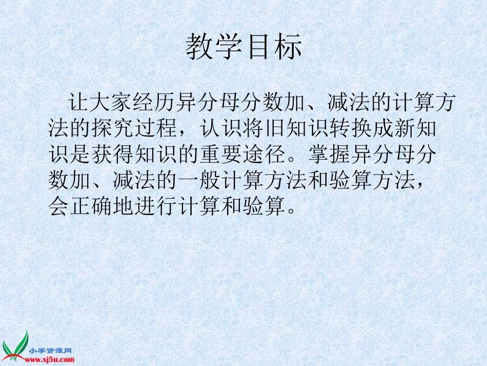 人教新课标数学五年级异分母分数加减法gdkj_第2页