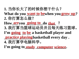 【期末复习重点句型翻译】2013-2014学年八年级英语上册：Unit6I’mgoingtostudycomputerscience