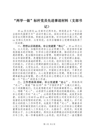 “两学一做”标杆党员先进事迹材料（支部书记）