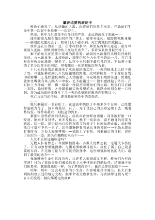 赢在追梦的旅途中