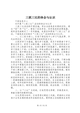 三抓三比的体会与认识