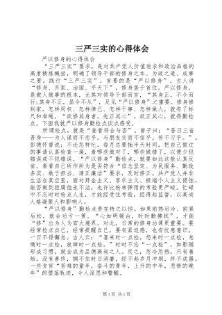 三严三实的心得体会