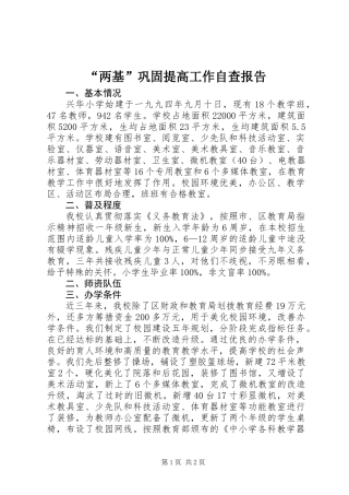 “两基”巩固提高工作自查报告