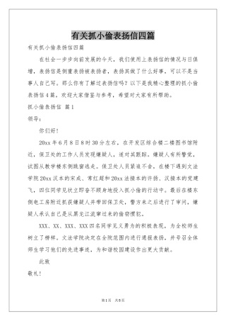 有关抓小偷表扬信四篇