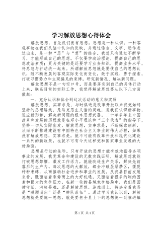 学习解放思想心得体会