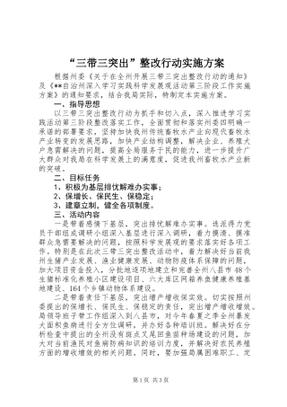 “三带三突出”整改行动实施方案