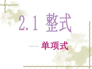 2014秋单项式课件