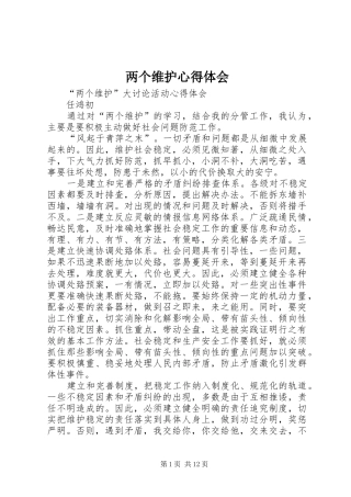 两个维护心得体会