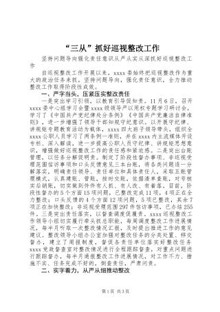 “三从”抓好巡视整改工作