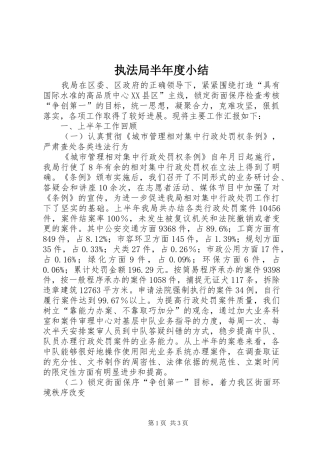 执法局半年度小结