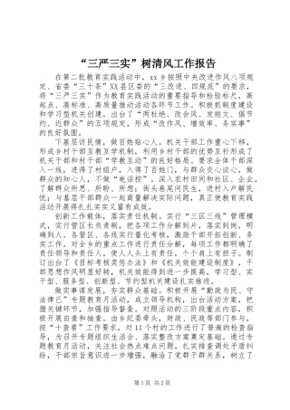 “三严三实”树清风工作报告