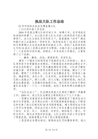 执法大队工作总结