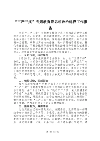 “三严三实”专题教育暨思想政治建设工作报告