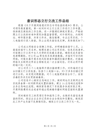 意识形态立行立改工作总结
