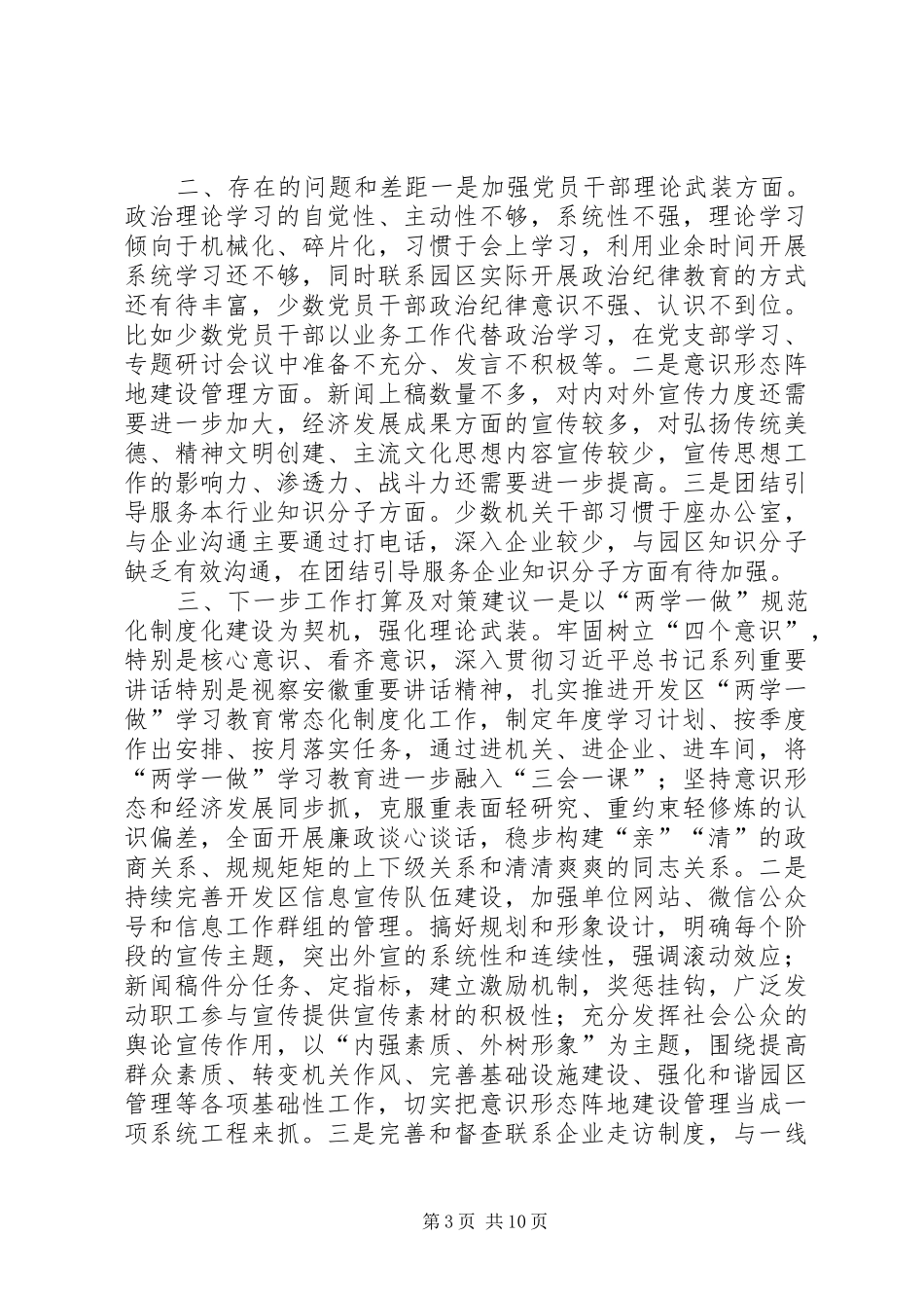 意识形态,工作总结情况报告自查报告_第3页